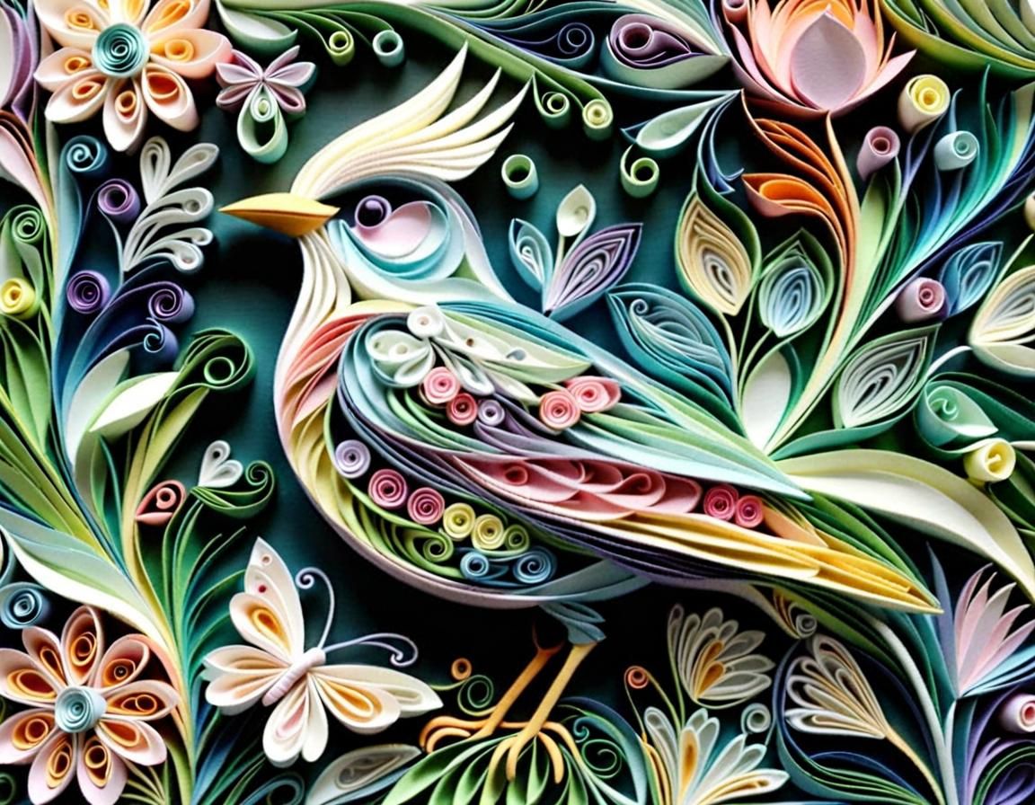 Pastel Flower Garden with Quilled Paper Effect