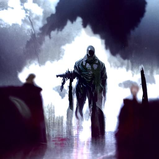 Sinister Figure Emerges: A Greg Rutkowski-Inspired Artwork