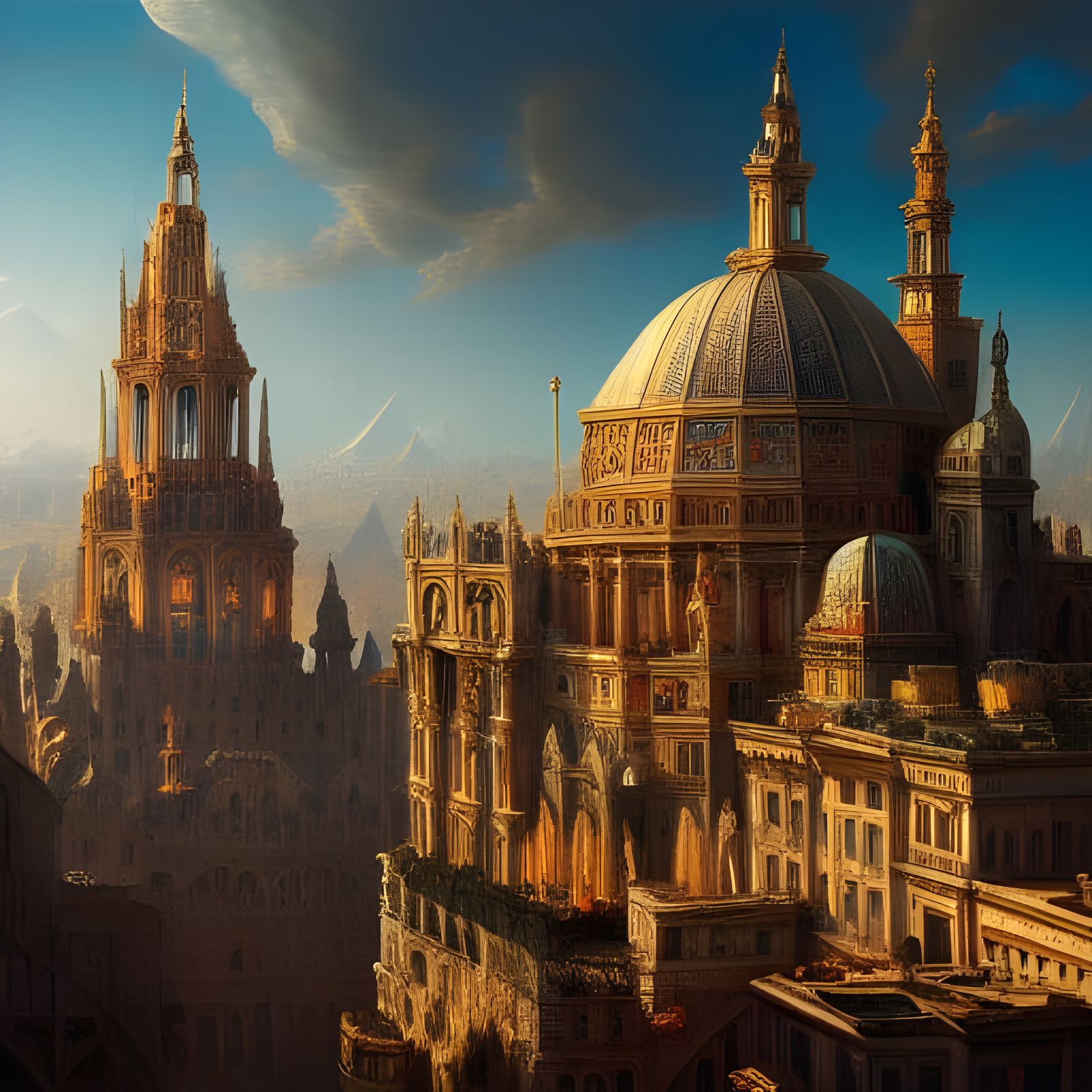 Renaissance Cityscape in Hyperdetailed Digital Art