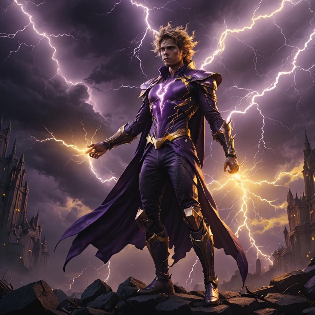 Person Made of Lightning: Digital Fantasy Art