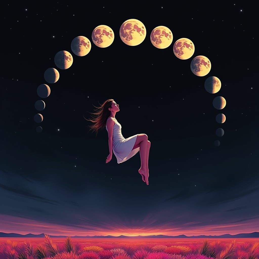 Dreamlike Goddess in Cosmic Realm