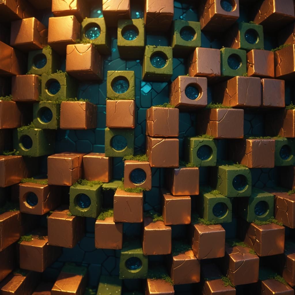 Mystical Copper Architecture in Golden Light