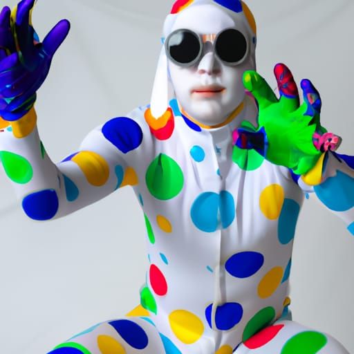 Rainbow Polka Dot Morphsuit Man