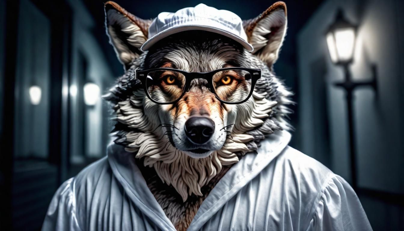 Hyperrealistic Big Bad Wolf in Disguise