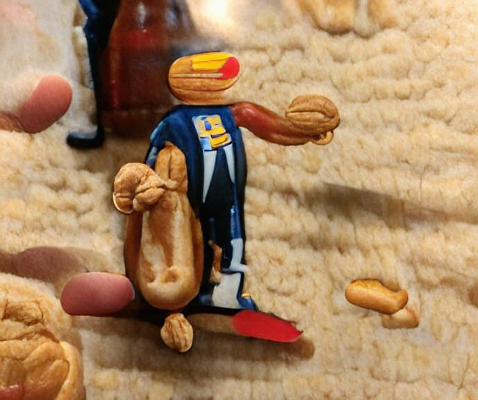 Peanut Hot Dog in Senate, Impasto Painting