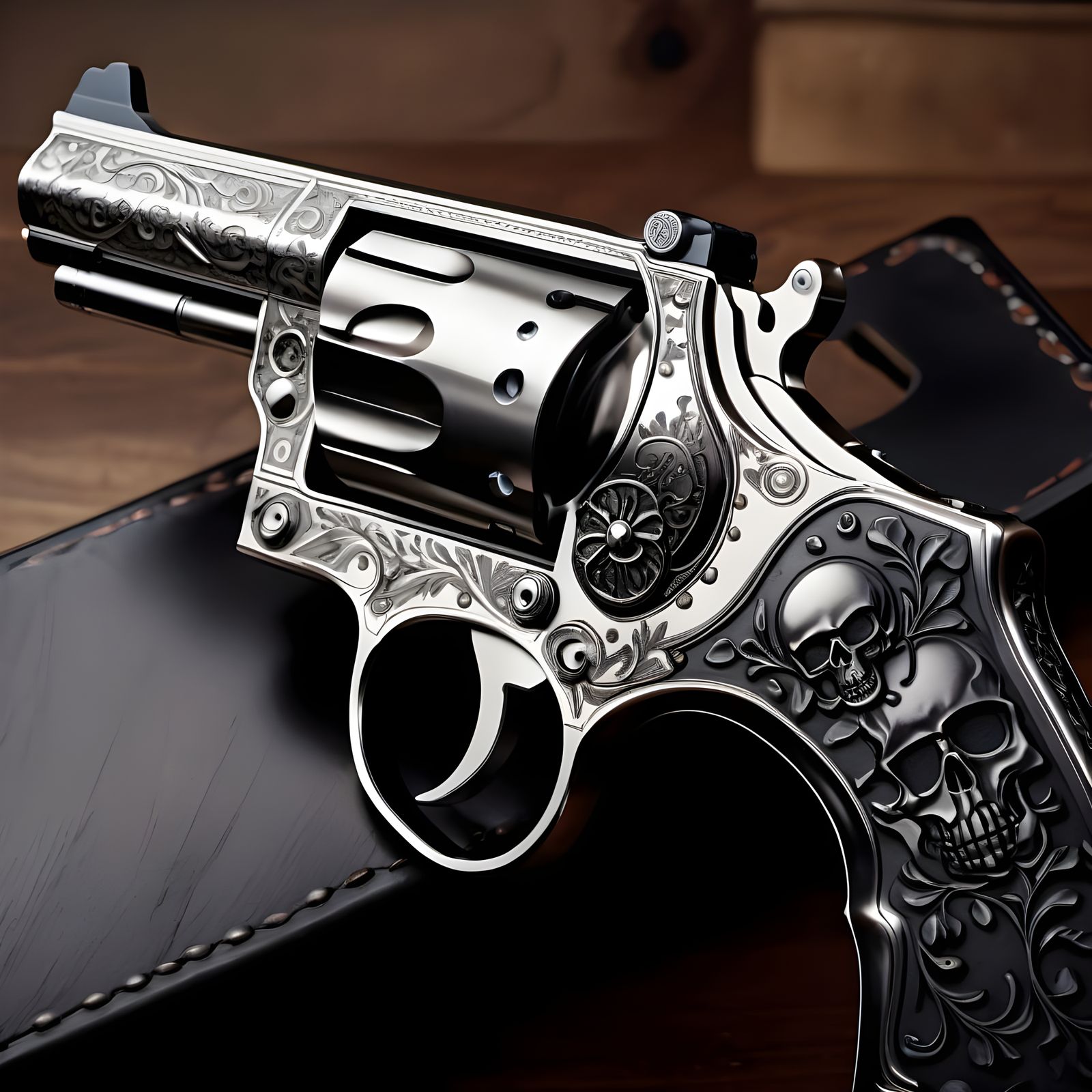 Custom Engraved Skull Pistol (Continued)