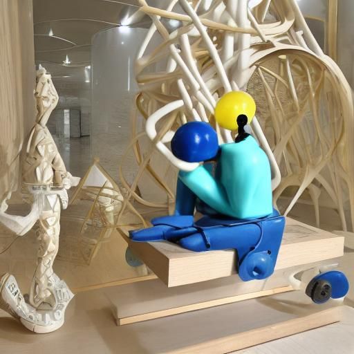 Chewing Gum and Wood Workmen Sculpture