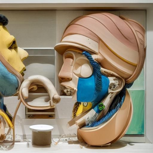 Chewing Gum Workmen Sculptures Inside Museum