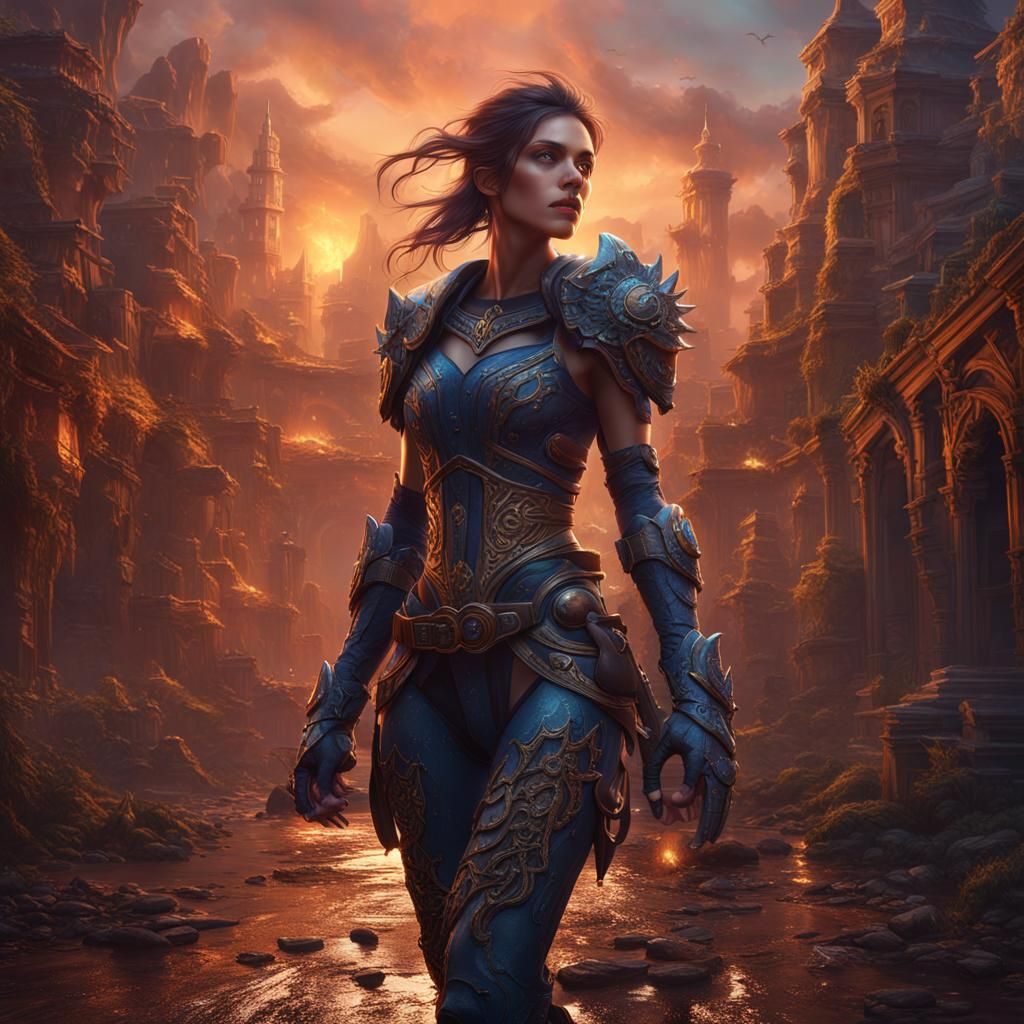 Beautiful Woman in Detailed Fantasy Art