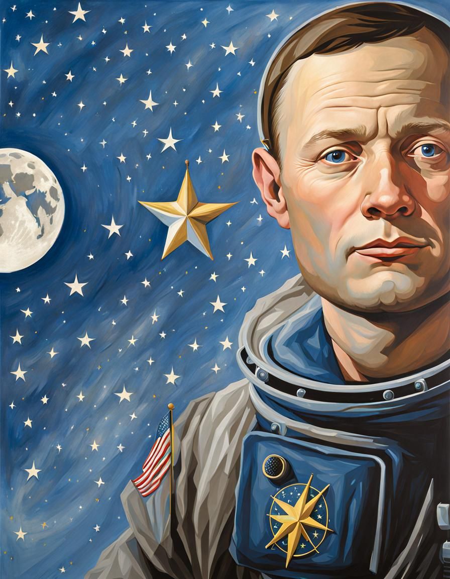 'Explorator Lunae': Neil Armstrong, Painted By Leonardo Da Vinci