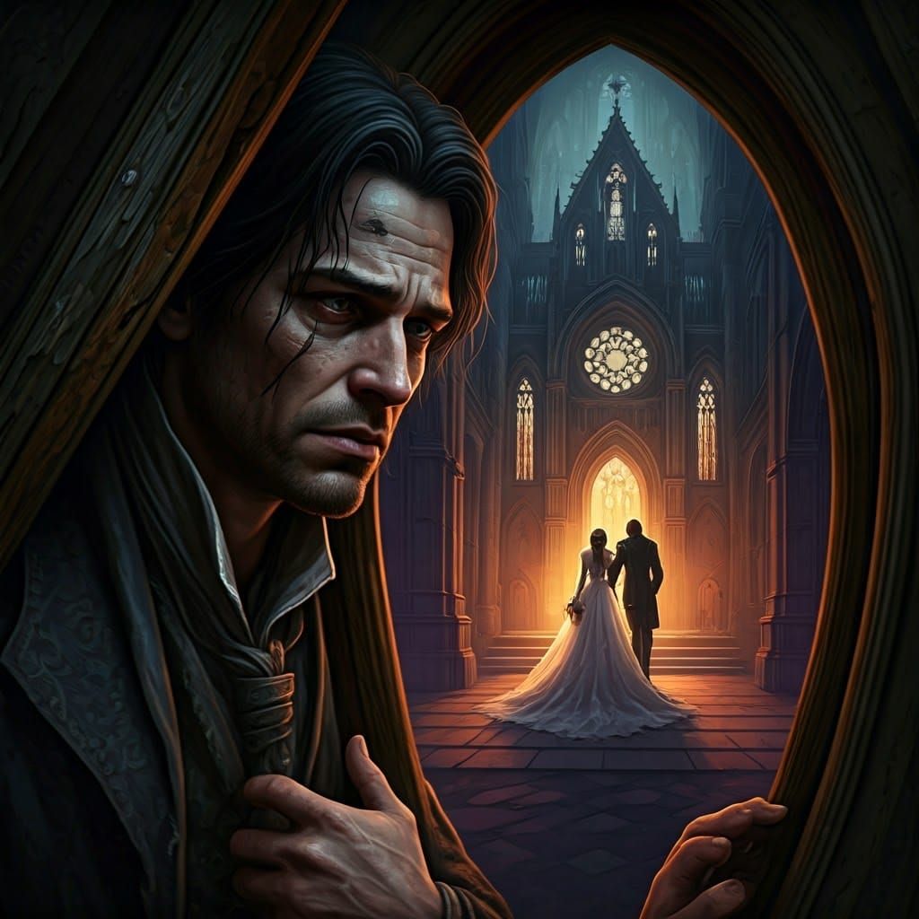 A Longing Gaze Behind an Ancient Window