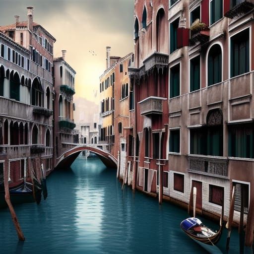 Venice-Inspired Fantasy City Digital Matte Painting