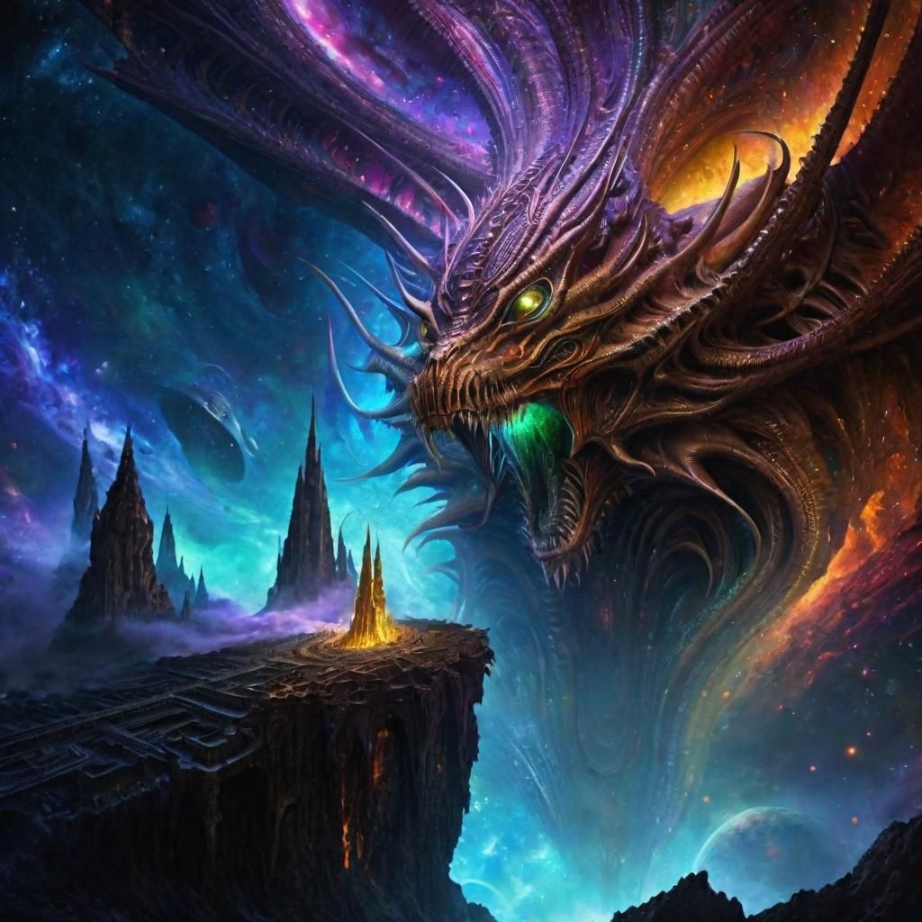 Surreal Space Monster in Giger Style