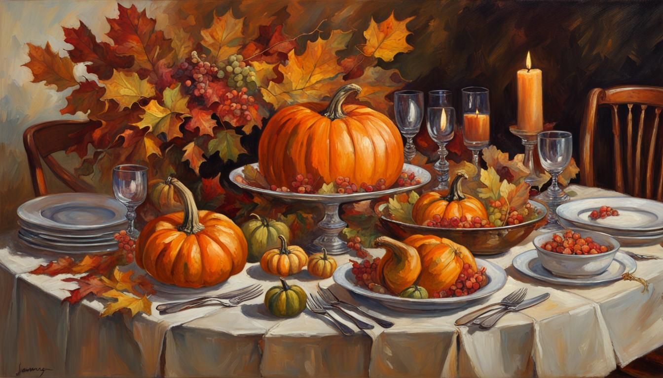 Beautiful Thanksgiving Table Display.