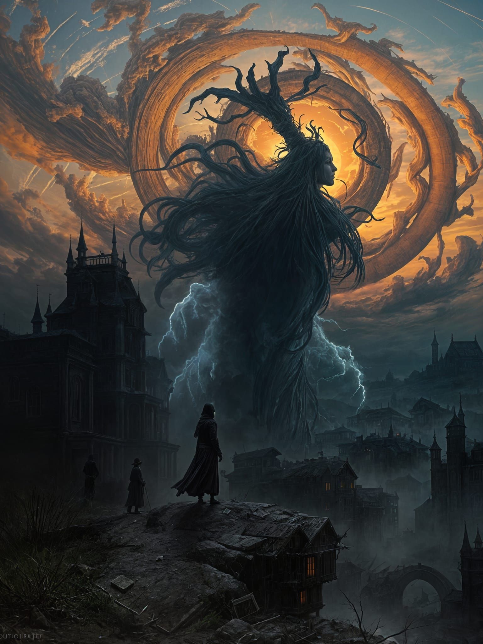 Ethereal Phantoms in Desolate Landscape