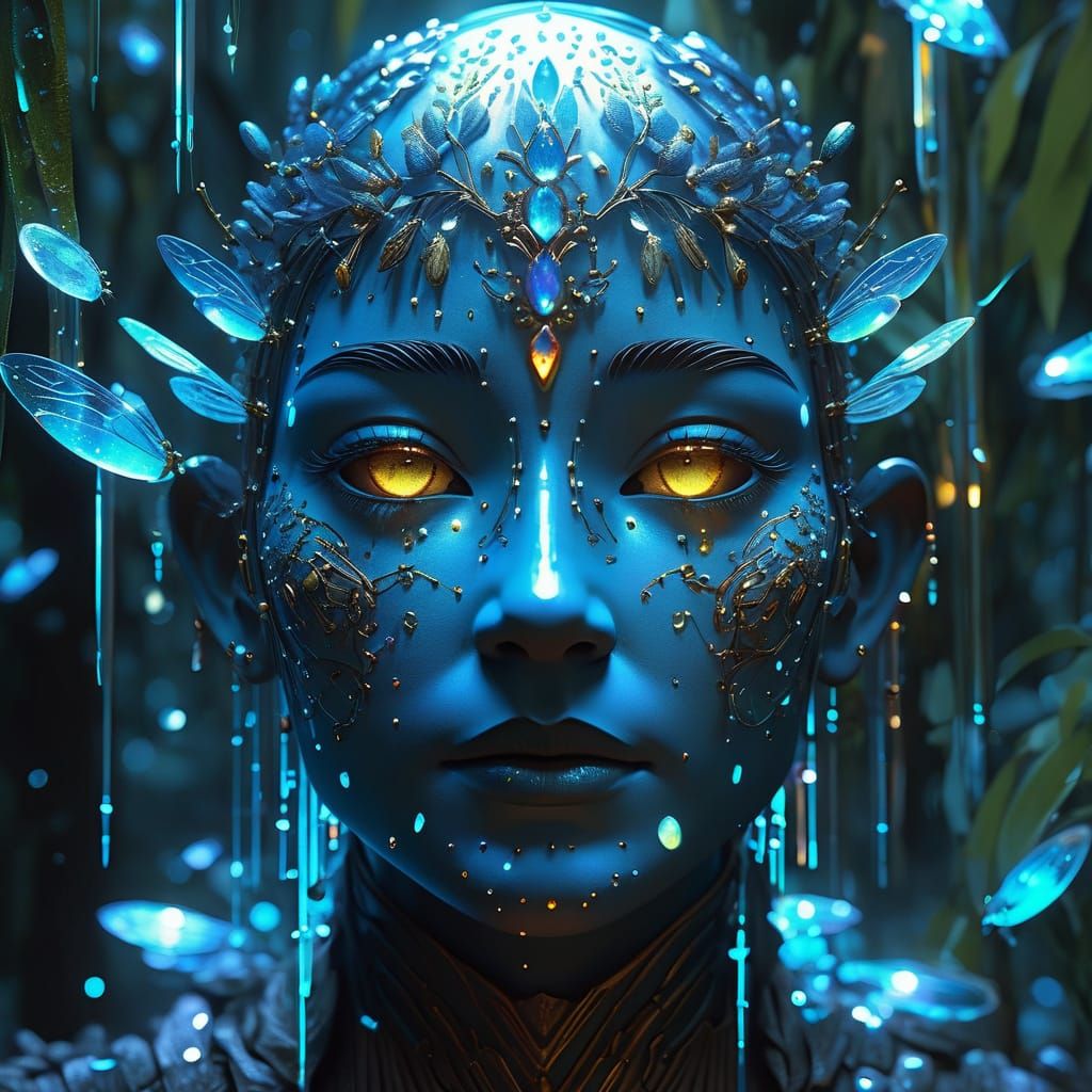 Crystal Forest Mask in Triadic Colors