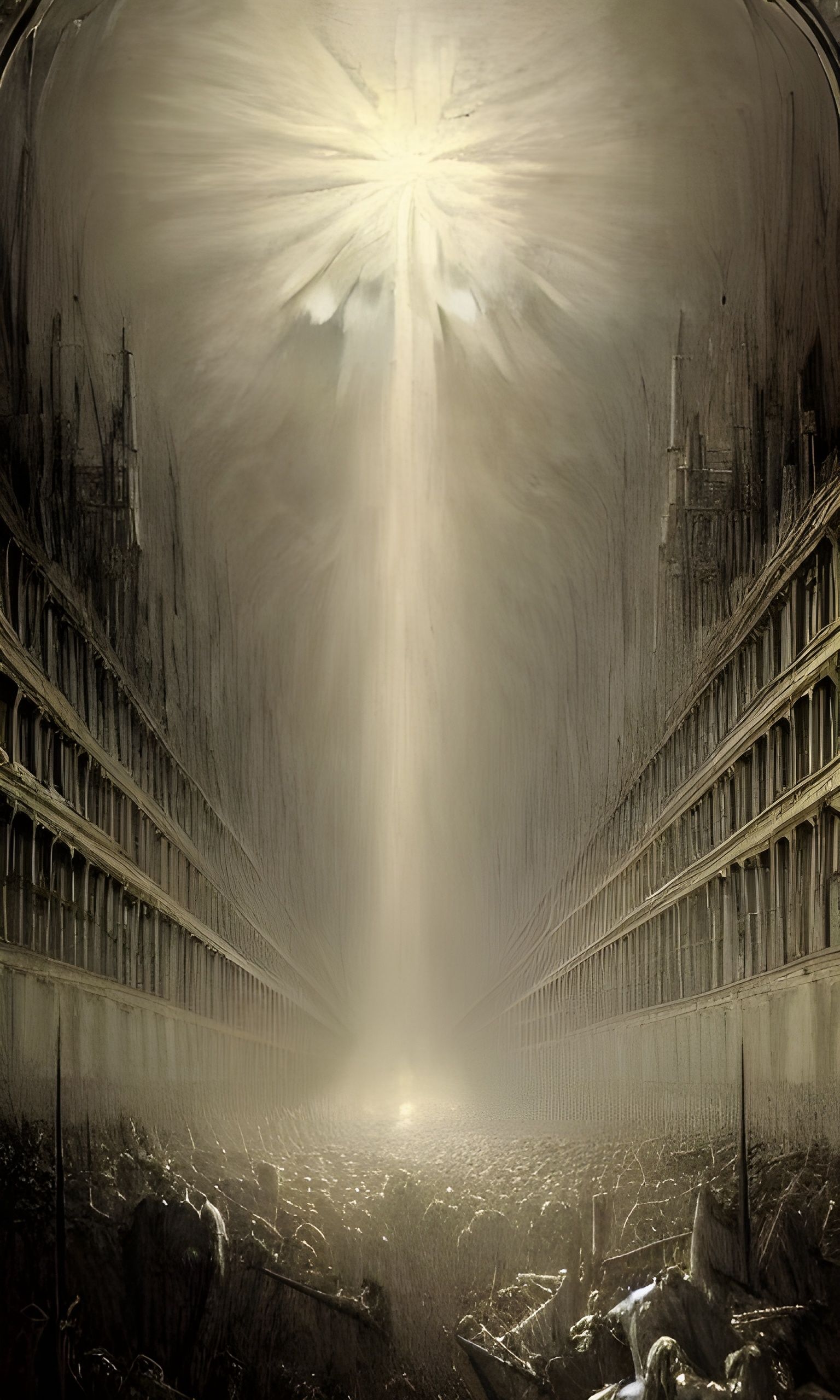 Horror Heavenly Gates in Doré and Rutkowski Style