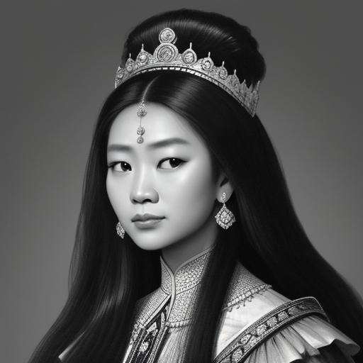 Malaysian Queen Portrait, Circa 1780, Matte Painting