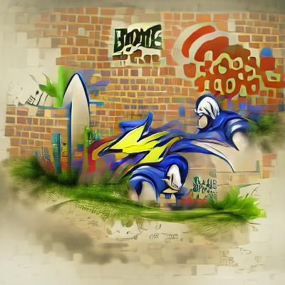 Graffiti Style Sonic Boom Digital Illustration