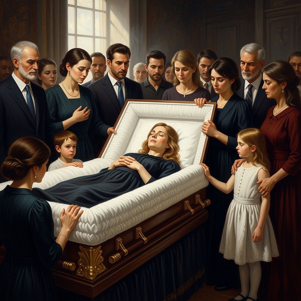 Sargent-Inspired Oil Painting of Woman in Casket Surrounded ...