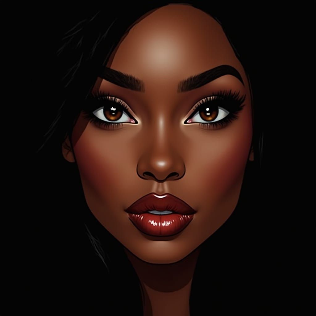 High Contrast Portrait of an African American Woman