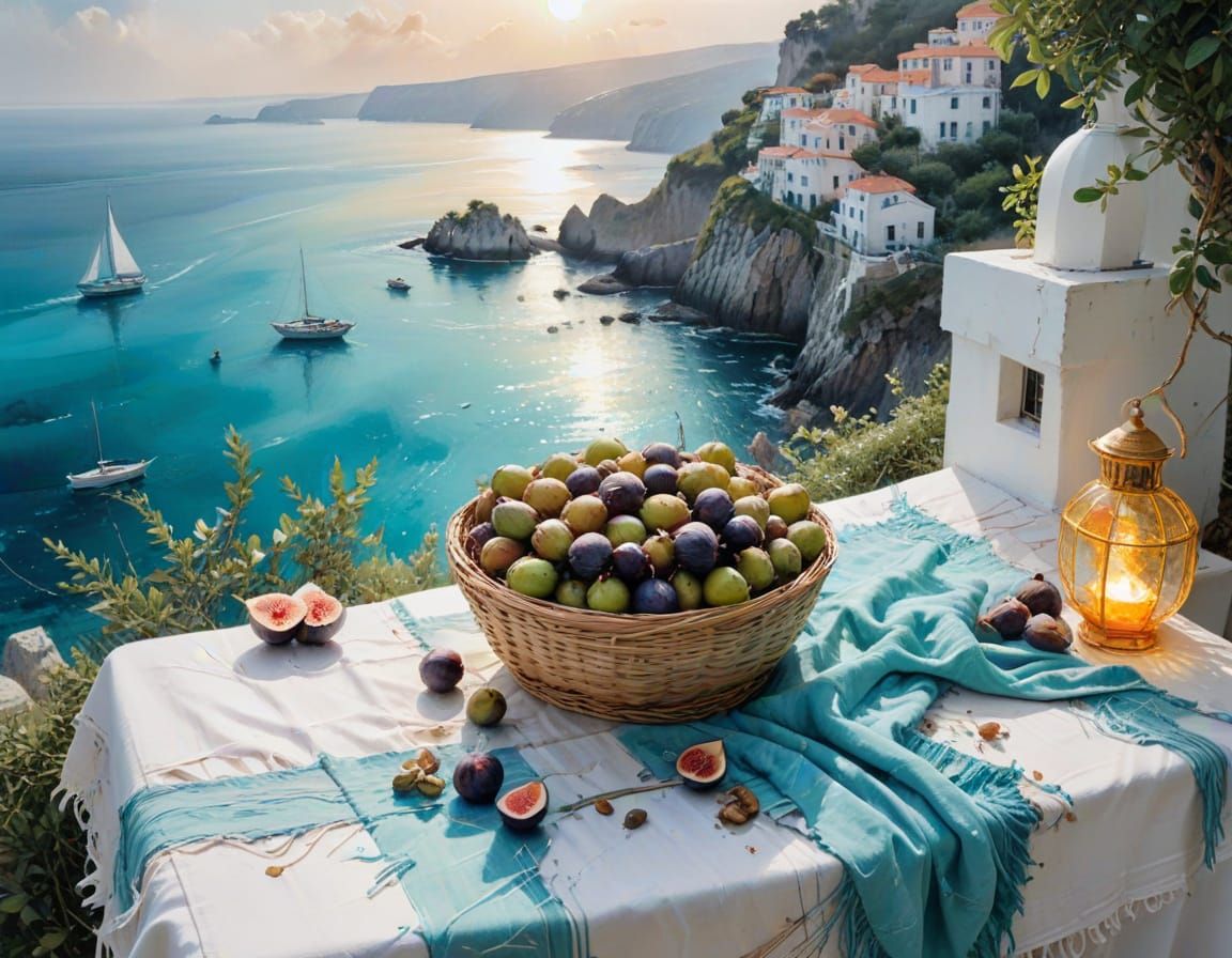 Romantic Coastal Picnic at Sunset