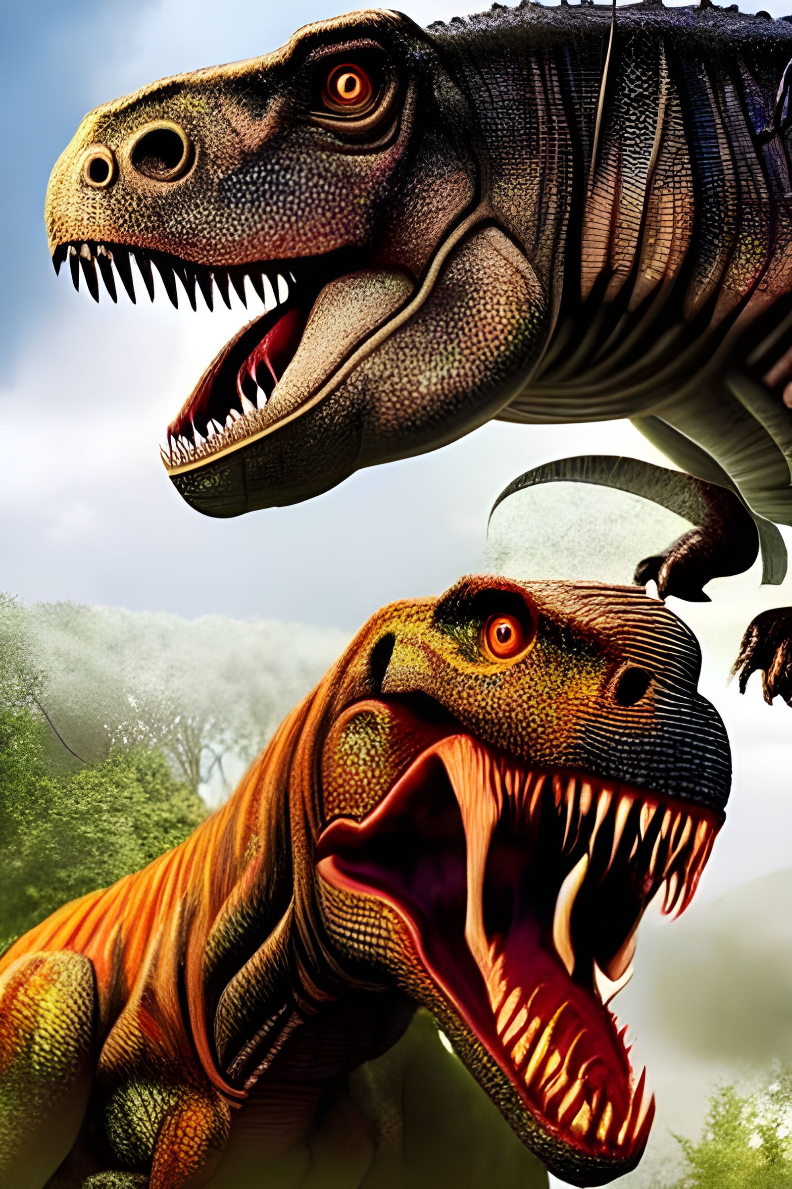 Vicious Tyrannosaurus Rex in Cretaceous Period