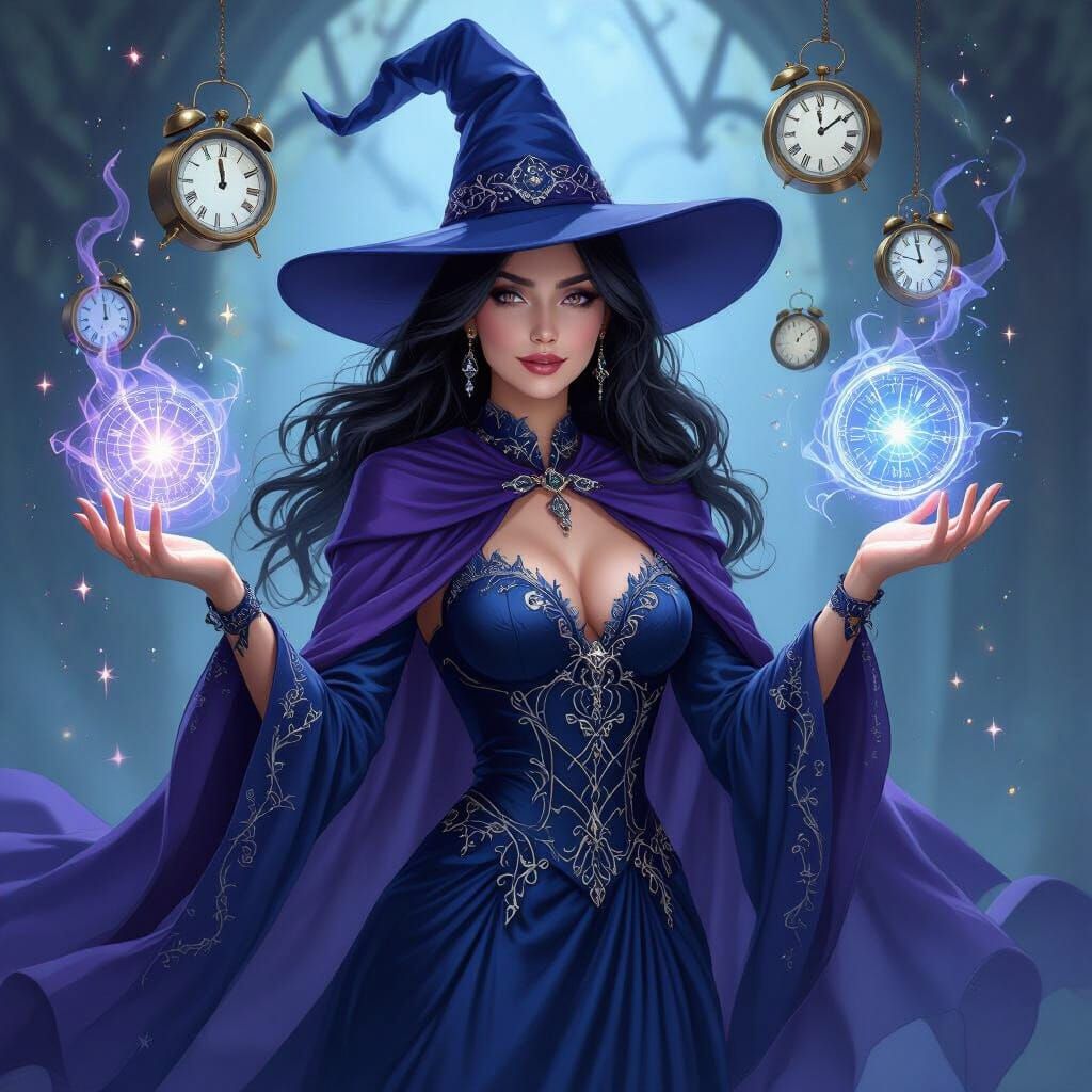 Ethereal Witch Creates Time Magic Clocks