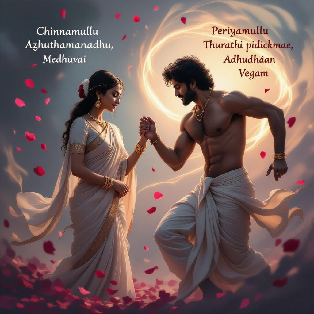 Cinematic Painting of South Asian Couple: Two Rhythms of Lov...