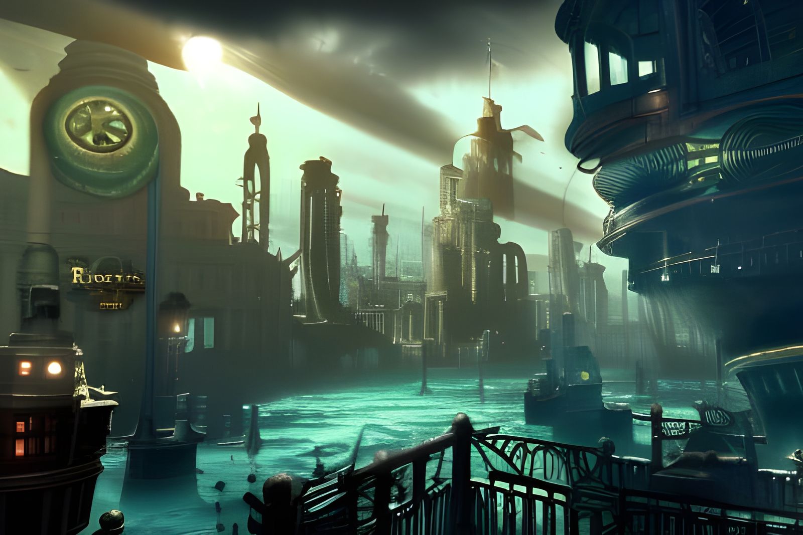 Underwater City of Rapture in Steampunk Style