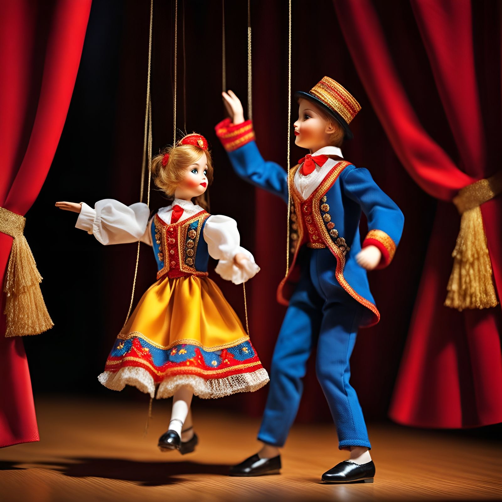 Marionette Doll Dancing on Stage