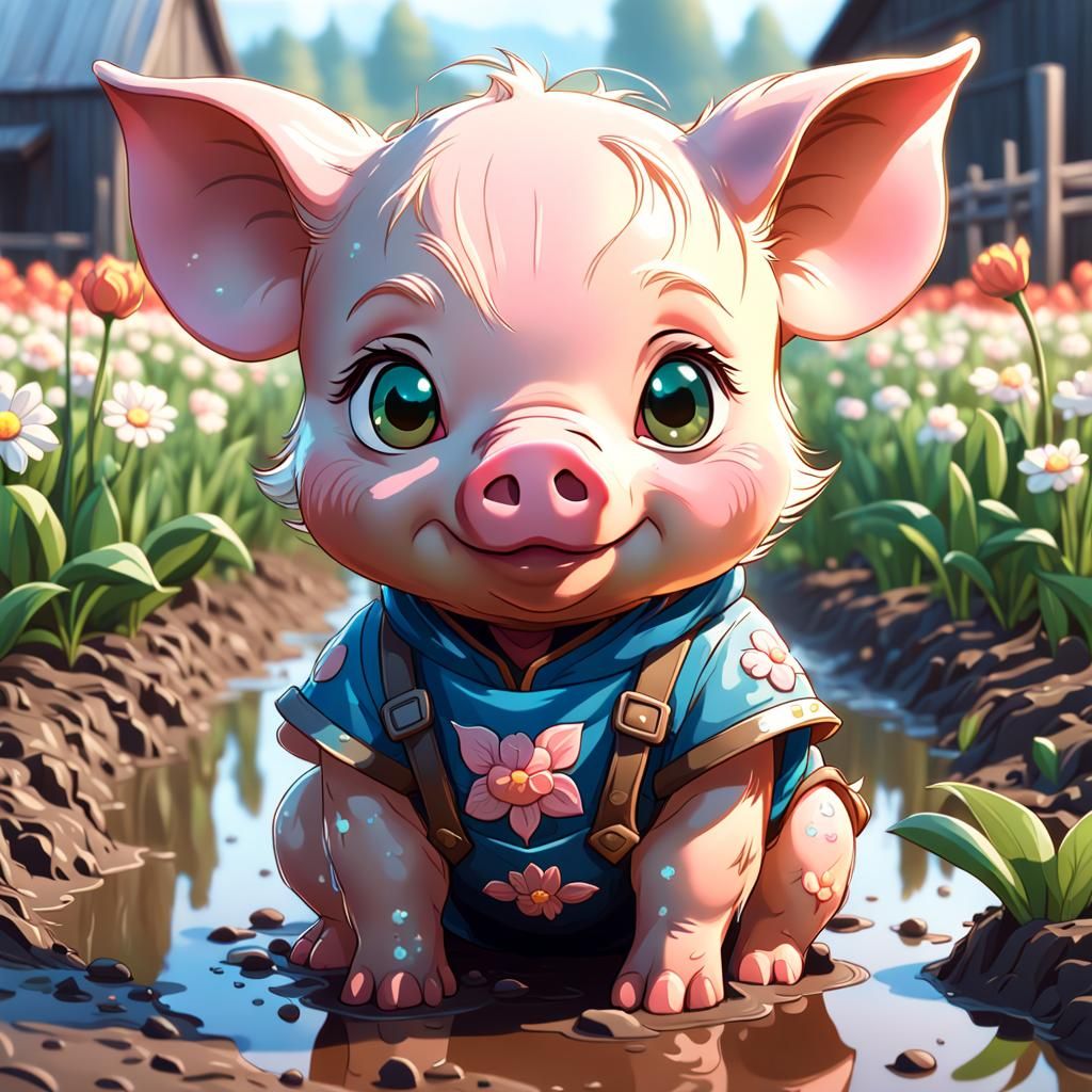 Flower Loving Piggy
