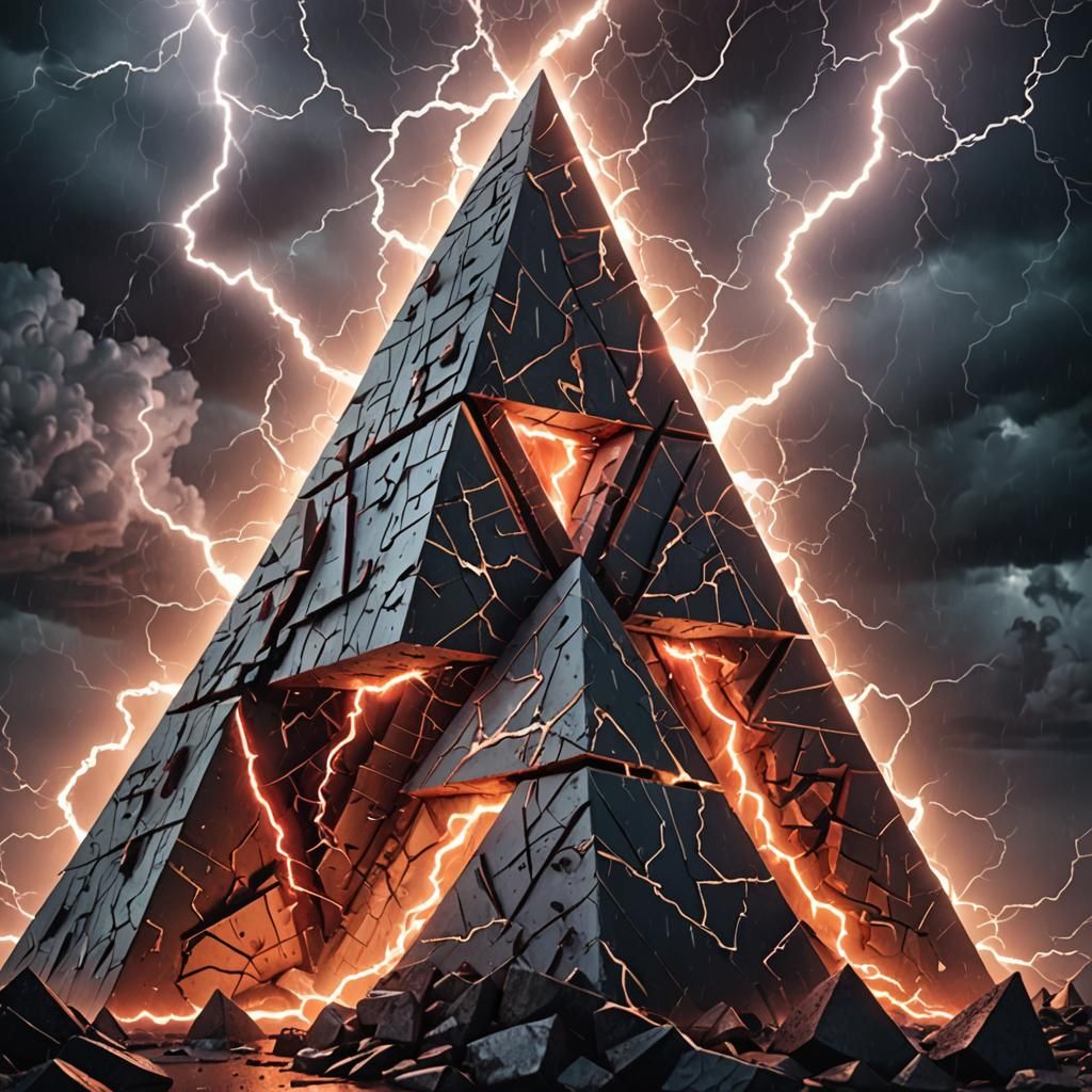 Surreal Cubist Dreamscape with Demonic Triangle