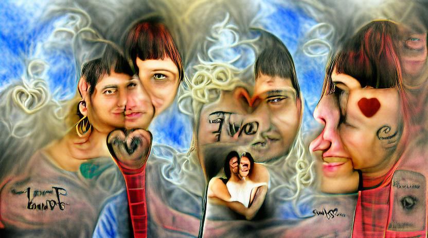 Portrait Depicting Two Souls United by Love