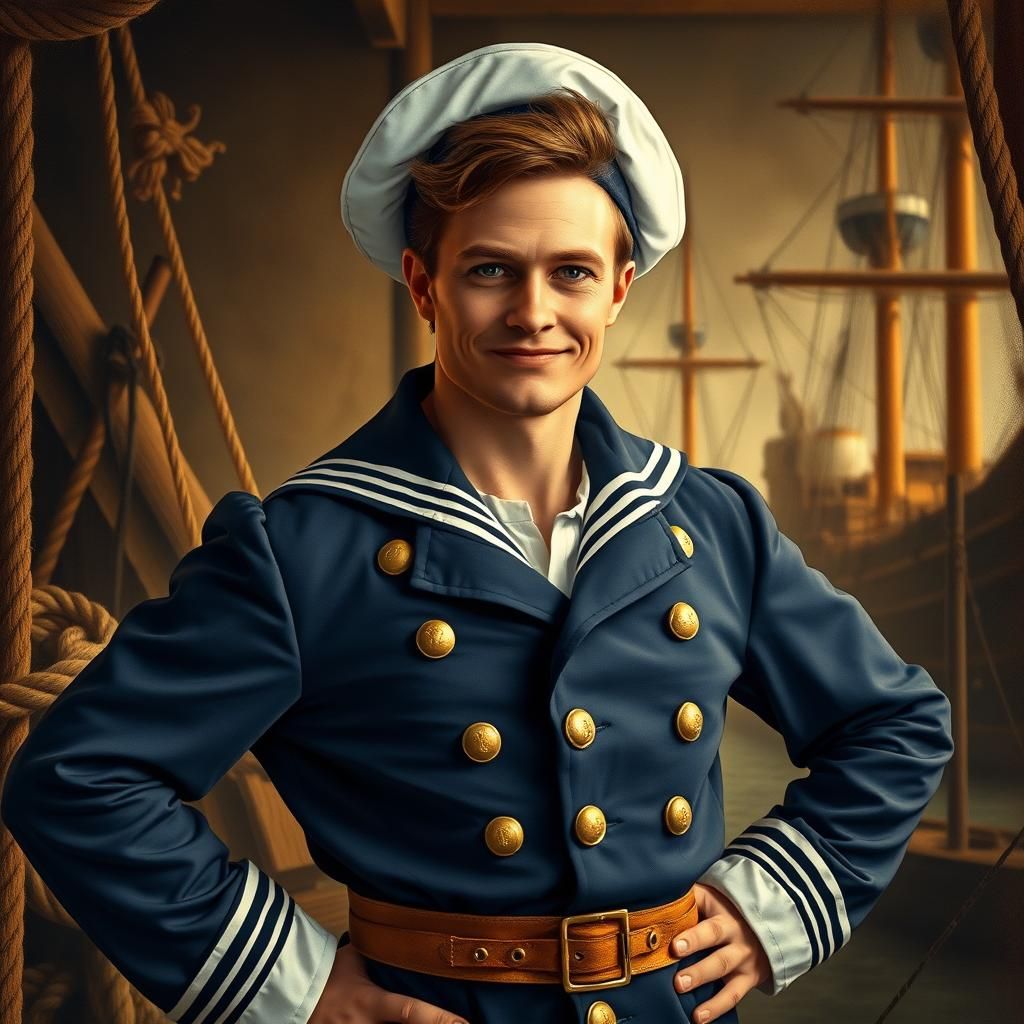18th Century Sailor Portrait in Romantic Style