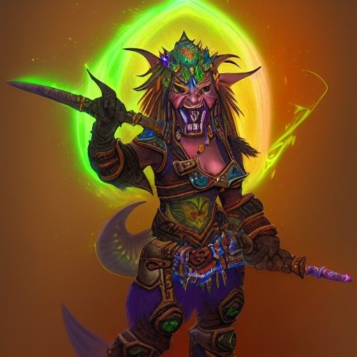 World Of Warcraft Goblin Shaman Astral Illustration
