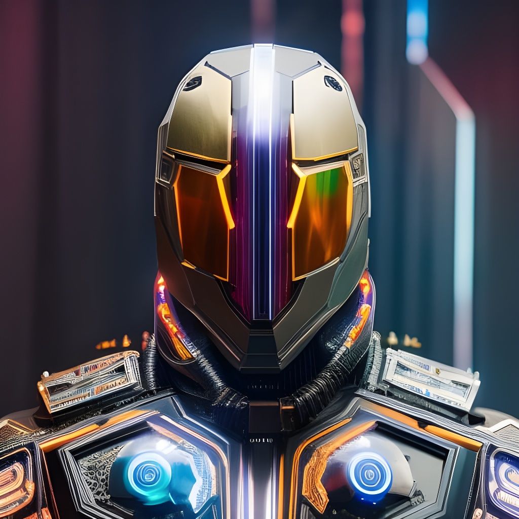 Cyberpunk Armor with Crystal Accents and RGB LEDs