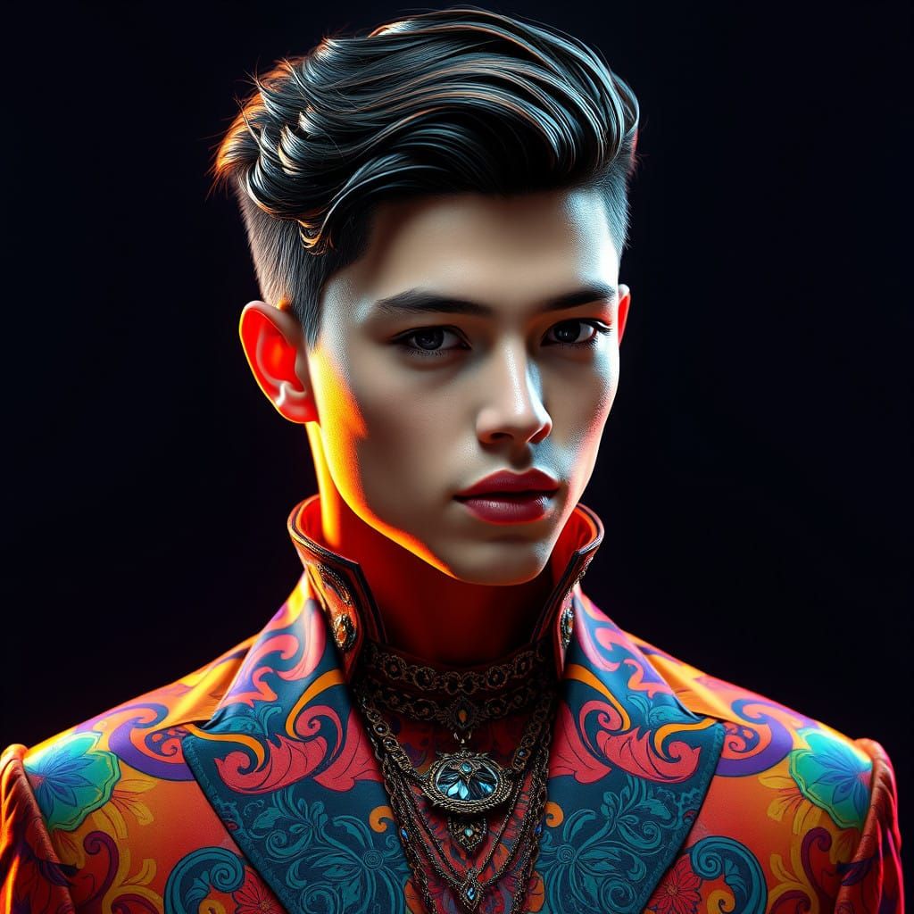 Celestial Partygoer in Neon Splendor