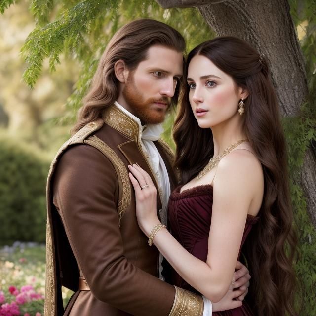 Sensual Royal Couple Embrace: Regency Romance Art