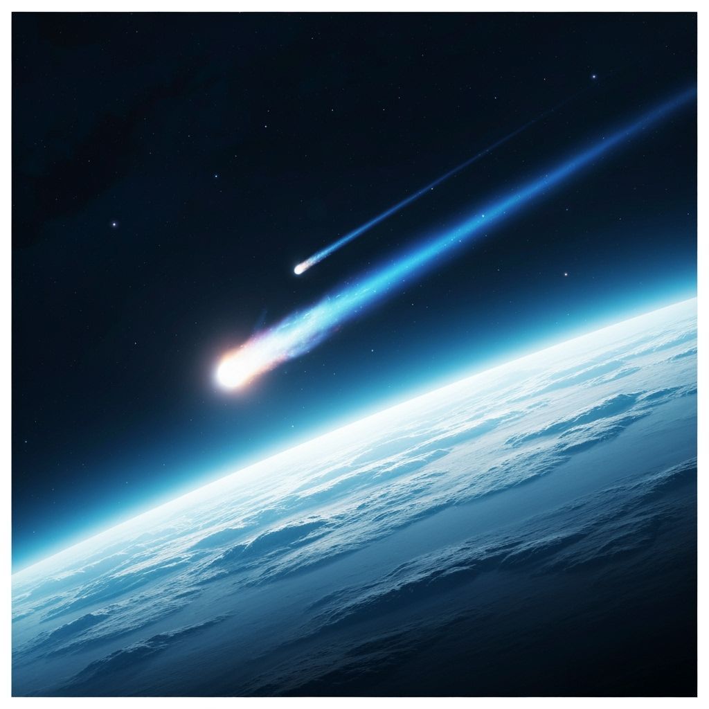 Meteor Shower on Frozen Planet in Orion