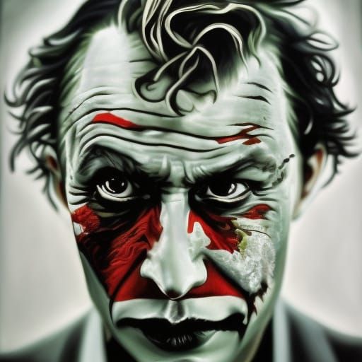 Heath Ledger Joker as Oil Painting
