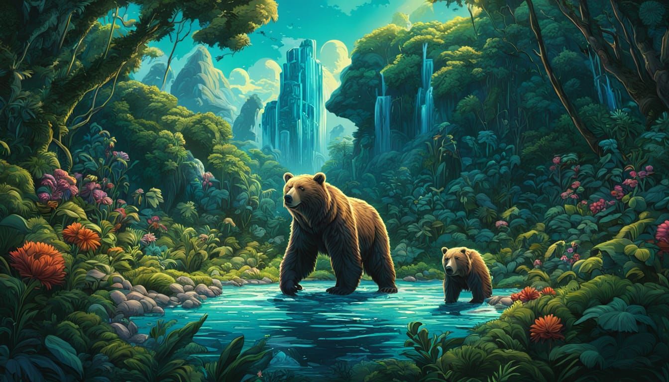 Grizzly Bears vs Polar Bears in Jungle Basketball