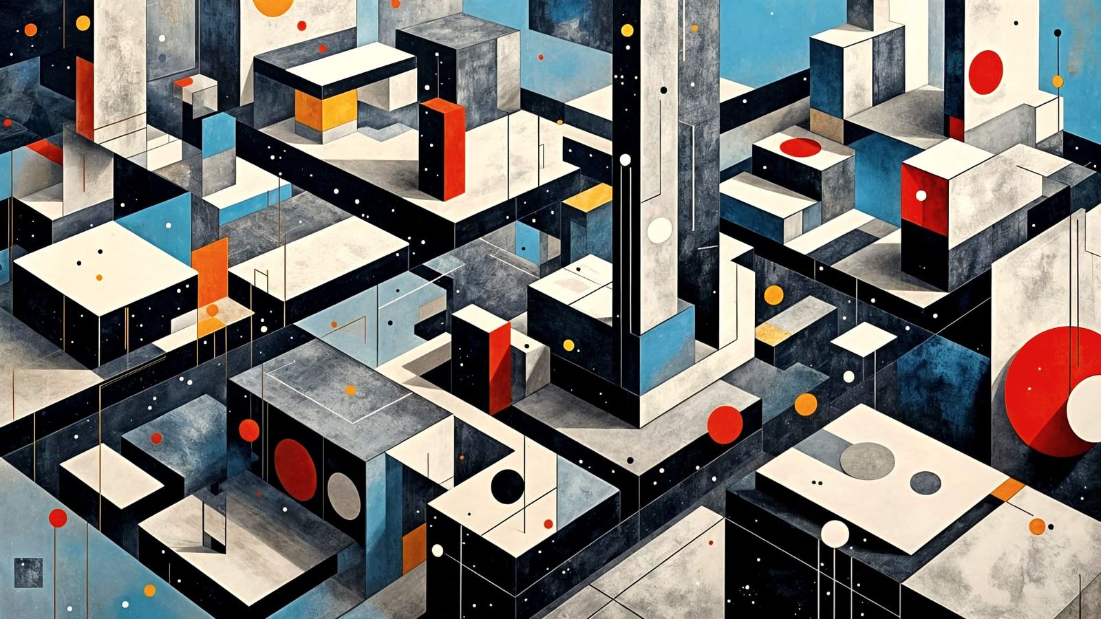Bauhaus Inspired Modular Cityscape in Art Deco Style