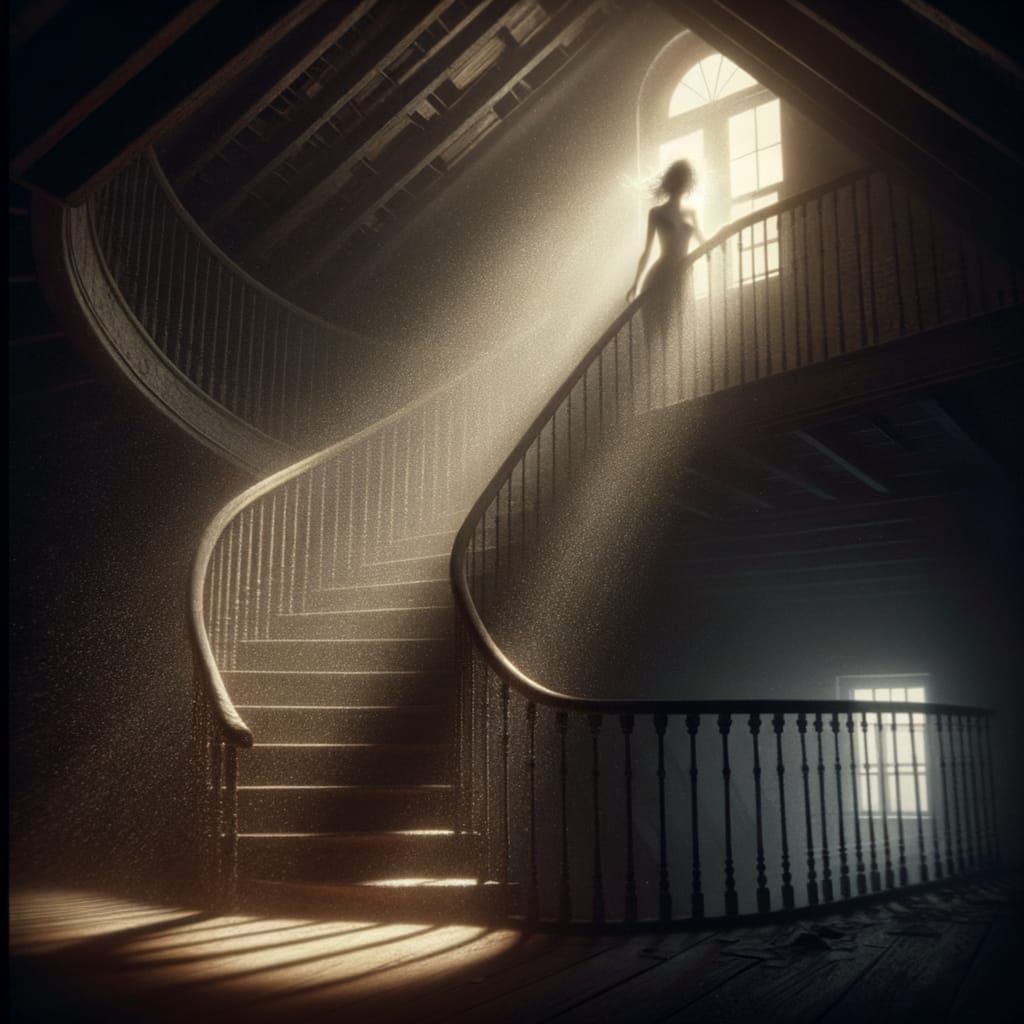 Atmospheric Attic with Infinite Spiral Staircase