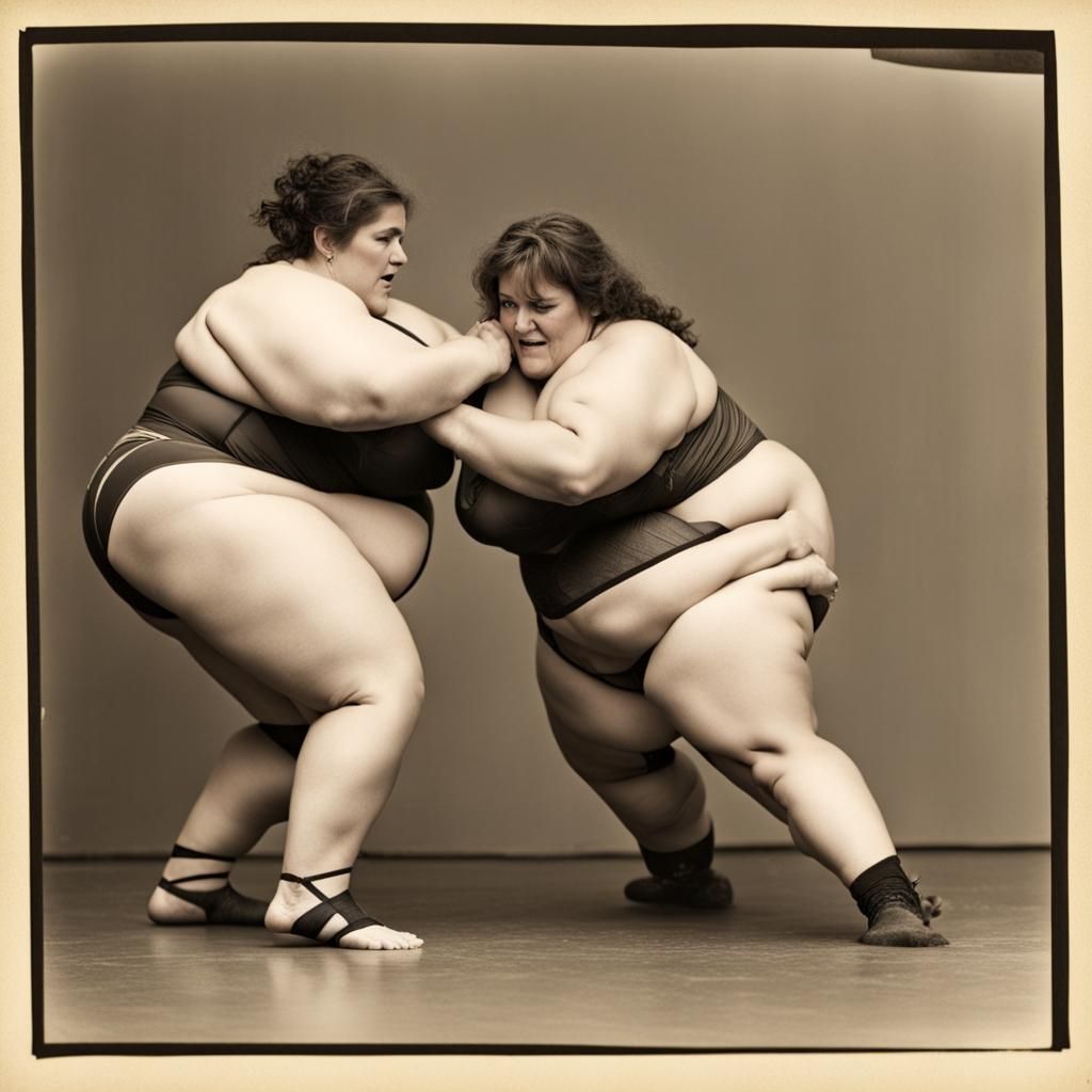 Two Women Wrestling
