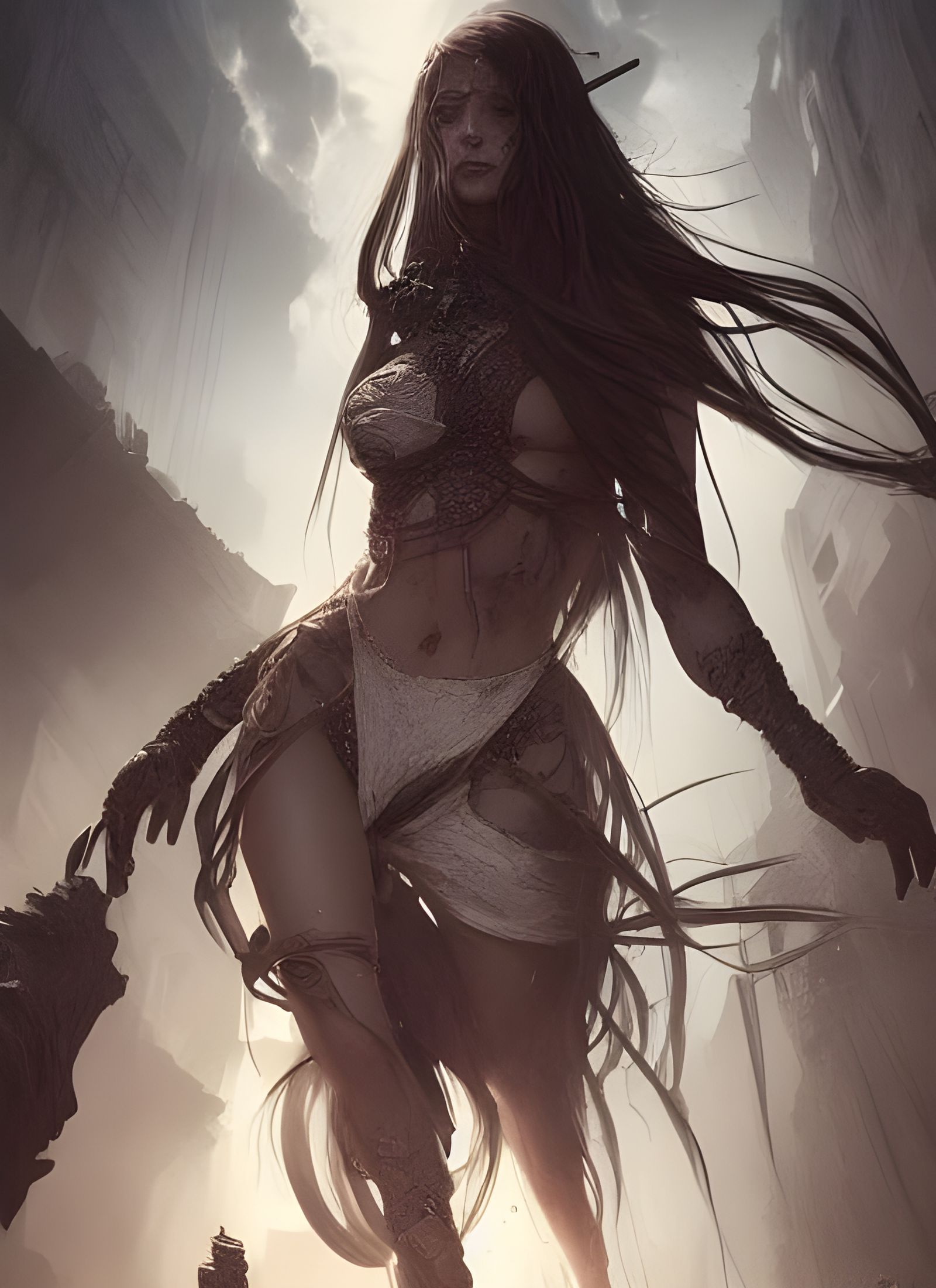 Post-Apocalyptic Goddess in Hyper-Realistic Digital Art