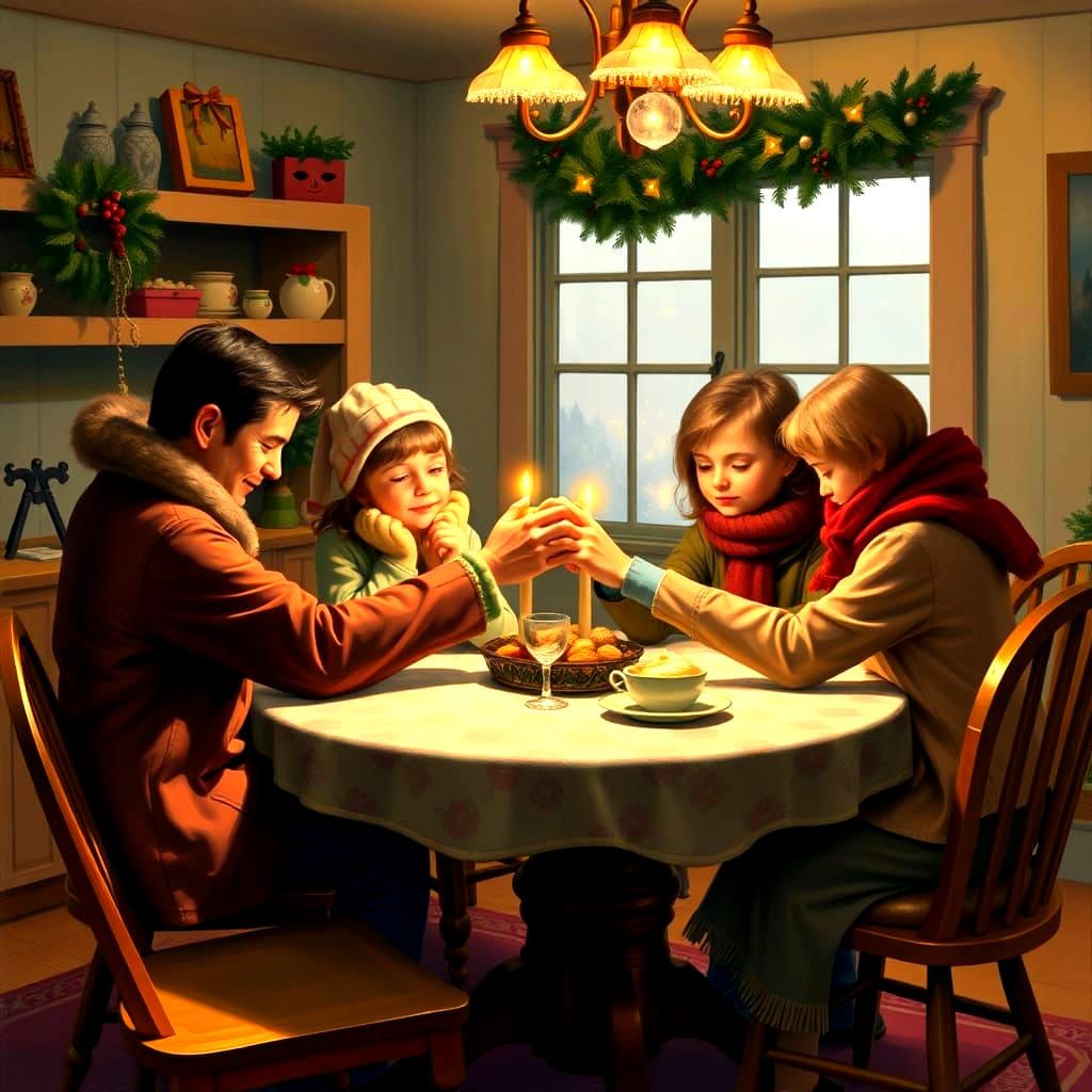 Family Prayer Around the Kitchen Table