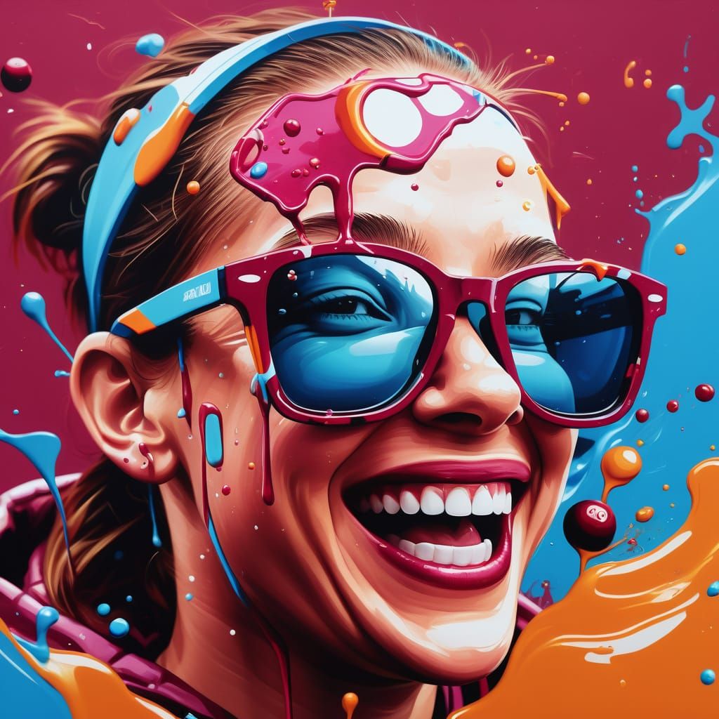 Cranberry Character Laughs in Splash Art Style