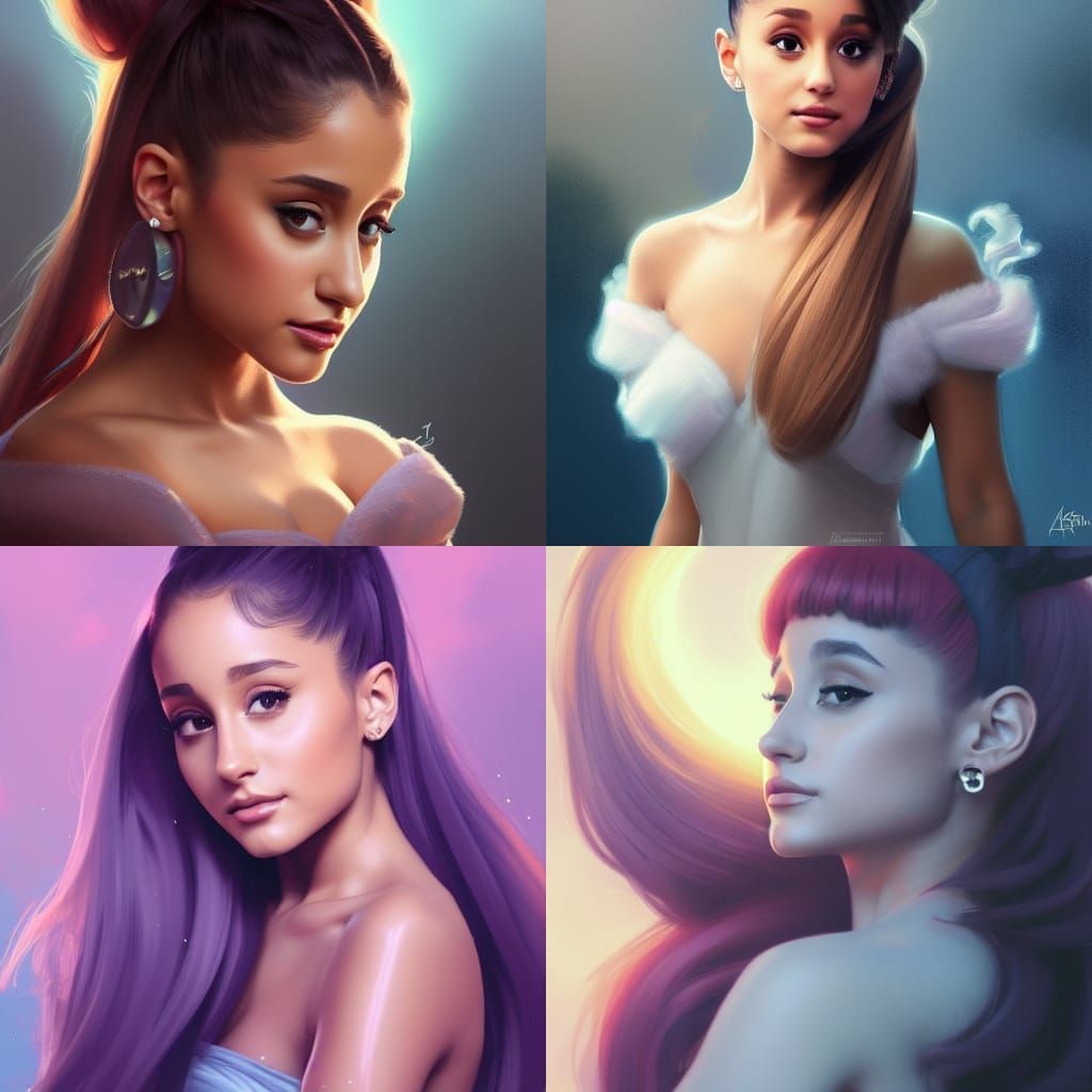 Ariana Grande Portrait in Art Nouveau Style
