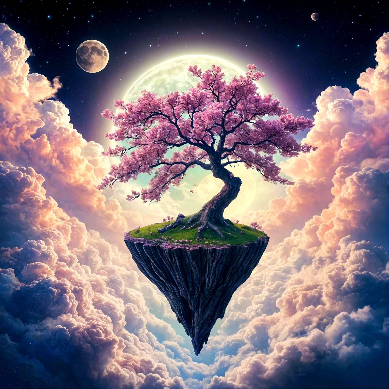 Sinister Cherry Blossom on Floating Island